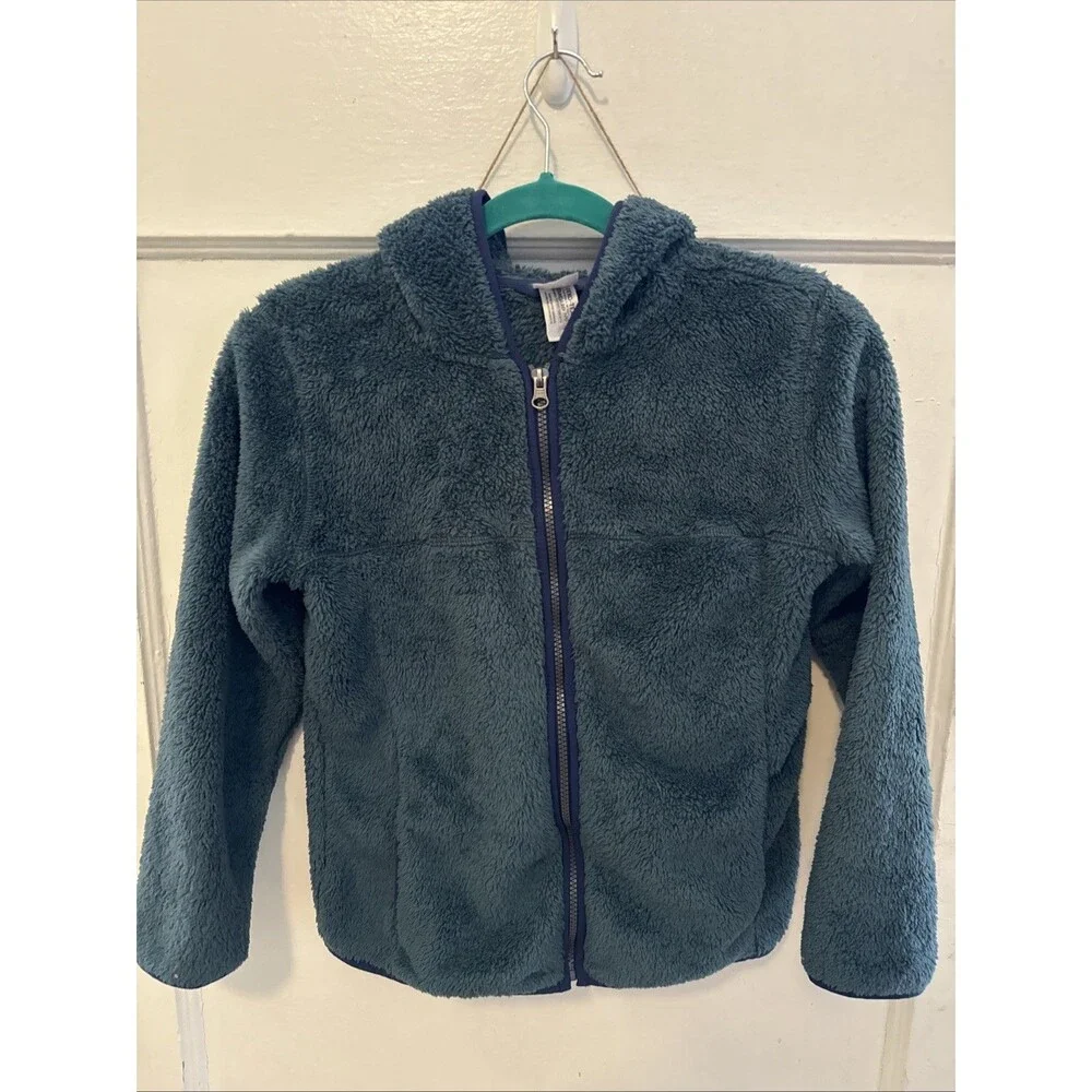 Hanna Andersson Unisex Fleece Jacket Green Long Sleeve Zip Kids 10